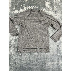 Nike Dri-Fit Mens Gray Pullover Long Sleeve Shirt Size S Running Training